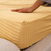 Gold Premium Stripe Sateen Bedding Set
