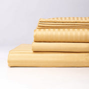Gold Premium Stripe Sateen Bedding Set