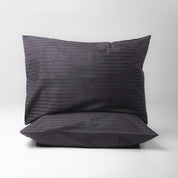 Graphite Premium Stripe Sateen Duvet Set