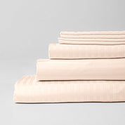 Beige Premium Stripe Sateen Bedding Set