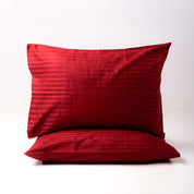 Bordeaux Premium Stripe Sateen Pillowcases