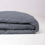 Gray Premium Stripe Sateen Duvet Cover