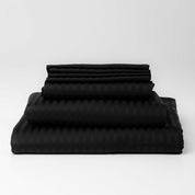 Black Premium Stripe Sateen Bedding Set