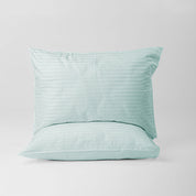 Mint Premium Stripe Sateen Duvet Set