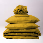 Mustard Premium Sateen Bedding Move-in Bundle