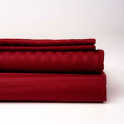 Bordeaux Premium Stripe Sateen Core Sheet Set