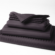 Graphite Premium Stripe Sateen Bedding Set