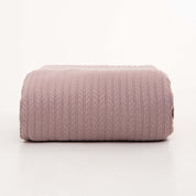 Powder Pink Knit Throw Bed Blanket