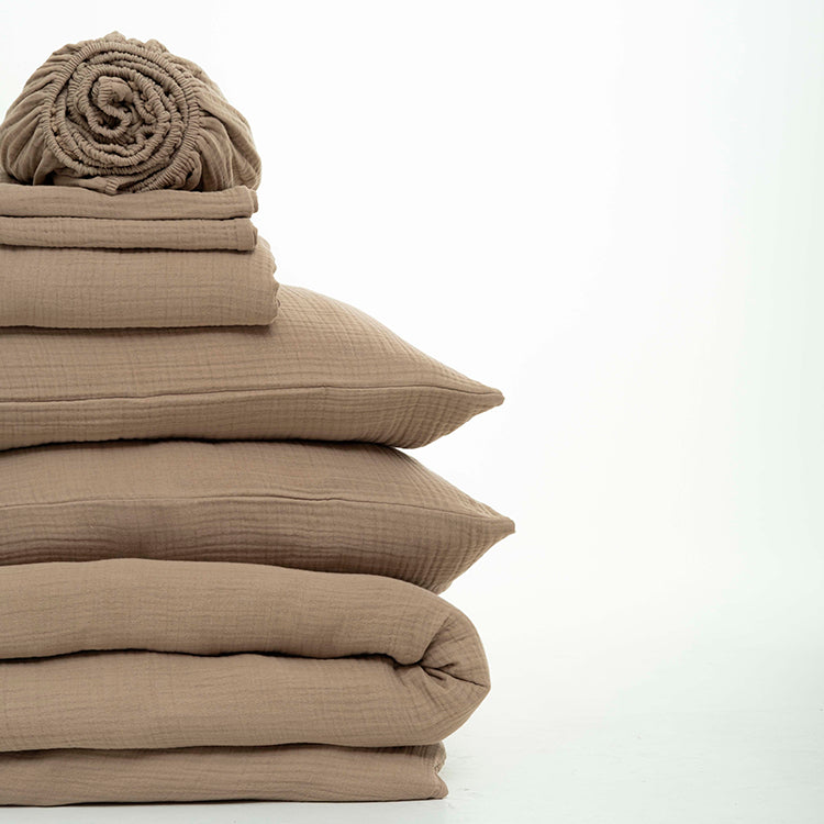 Sand Cotton Muslin Bedding Move-in Bundle