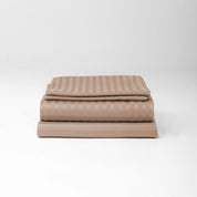 Mocha Premium Stripe Sateen Core Sheet Set