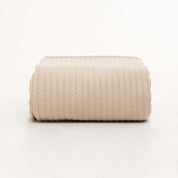 Beige Knit Throw Bed Blanket