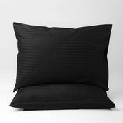 Black Premium Stripe Sateen  Duvet Cover Set