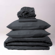 Dark Gray Premium Sateen Bedding Move-in Bundle