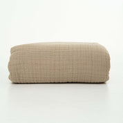 Beige Cotton Muslin Throw Bed Blanket