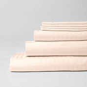 Beige Premium Stripe Sateen Bedding Set