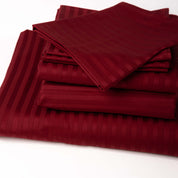Bordeaux Premium Stripe Sateen Bedding Set