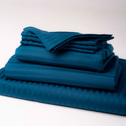 Sapphire Blue Premium Stripe Sateen Bedding Set