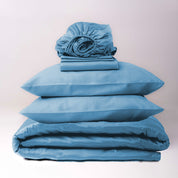 Blue Premium Sateen Bedding Move-in Bundle