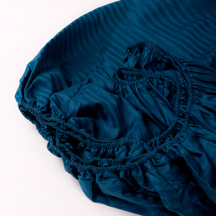 Sapphire Blue Premium Stripe Sateen Core Sheet Set