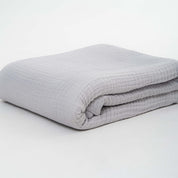 Gray Cotton Muslin Throw Bed Blanket