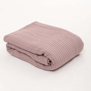 Powder Pink Knit Throw Bed Blanket