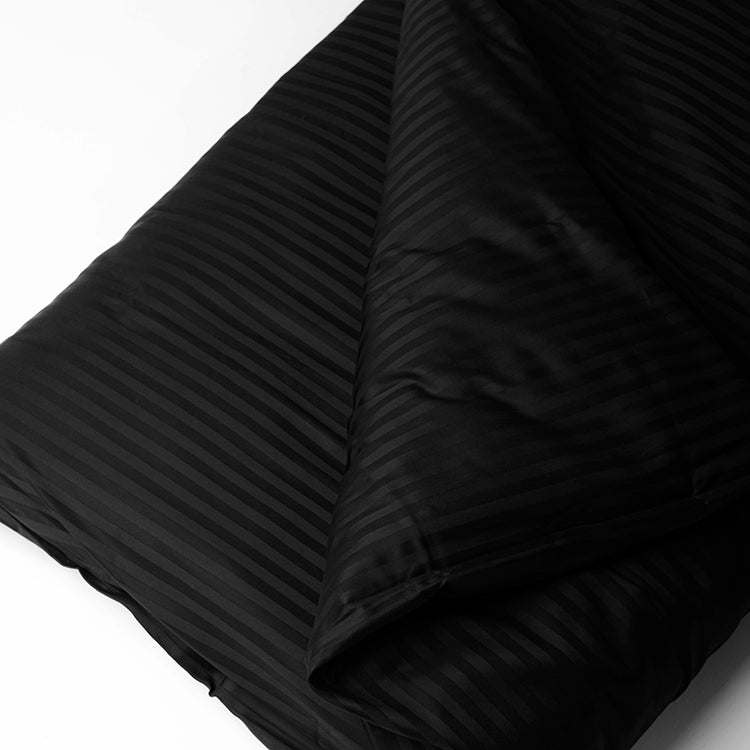 Black Premium Stripe Sateen Duvet Set