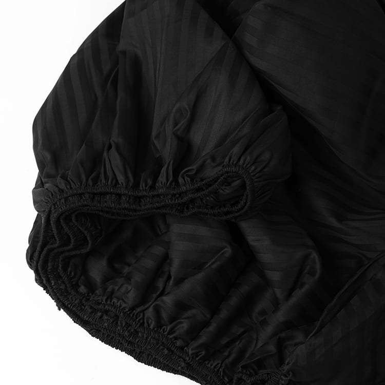 Black Premium Stripe Sateen Bedding Set