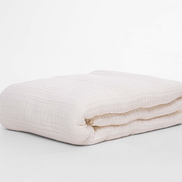 Milky Cotton Muslin Throw Bed Blanket