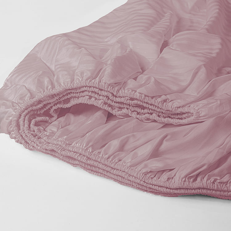 Powder Pink Premium Stripe Sateen Core Sheet Set