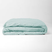 Mint Premium Stripe Sateen Duvet Set