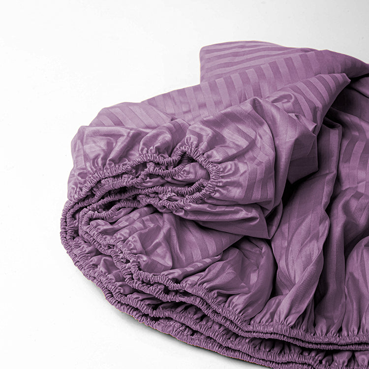 Lilac Premium Stripe Sateen Bedding Move-in Bundle