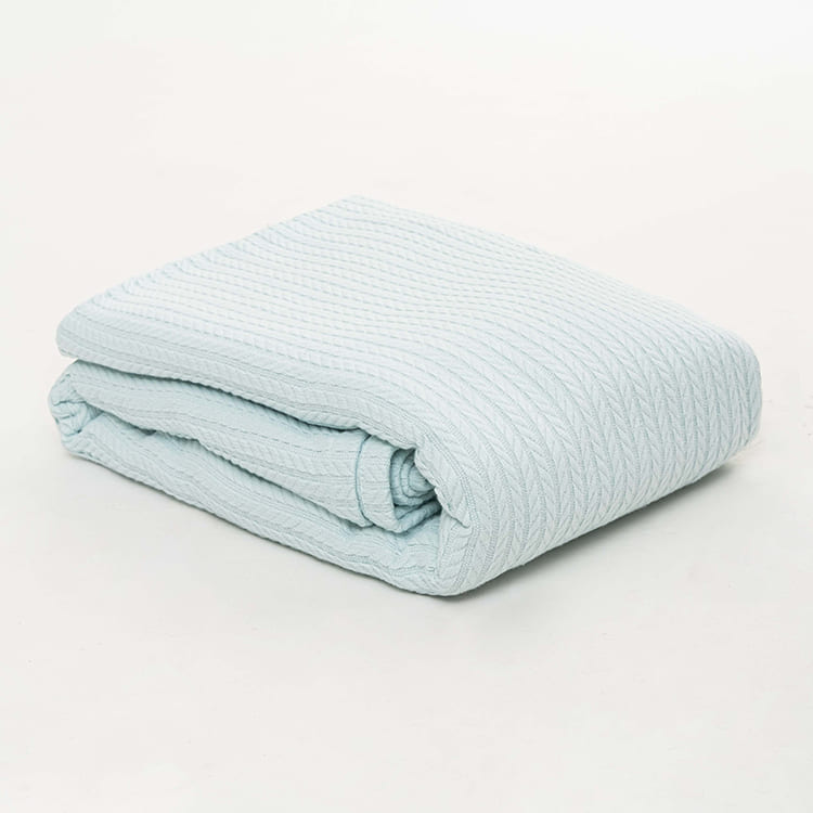 Mint Knit Throw Bed Blanket
