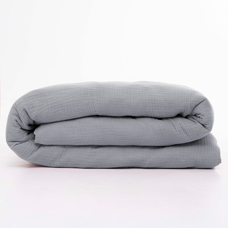 Gray Cotton Muslin Duvet Set