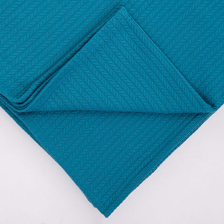 Sapphire Blue Knit Throw Bed Blanket