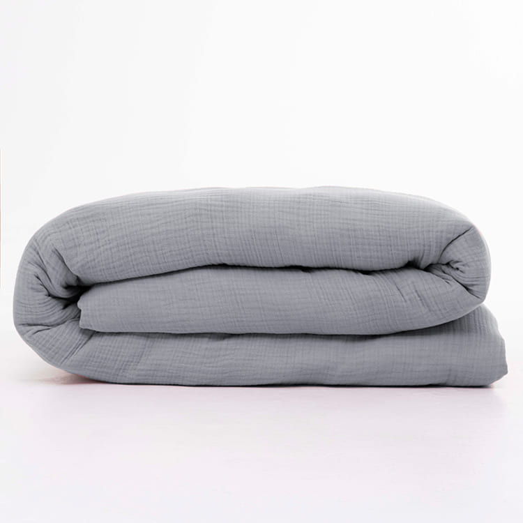 Gray Cotton Muslin Duvet Cover Set