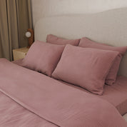 Powder Pink Cotton Muslin Duvet Set