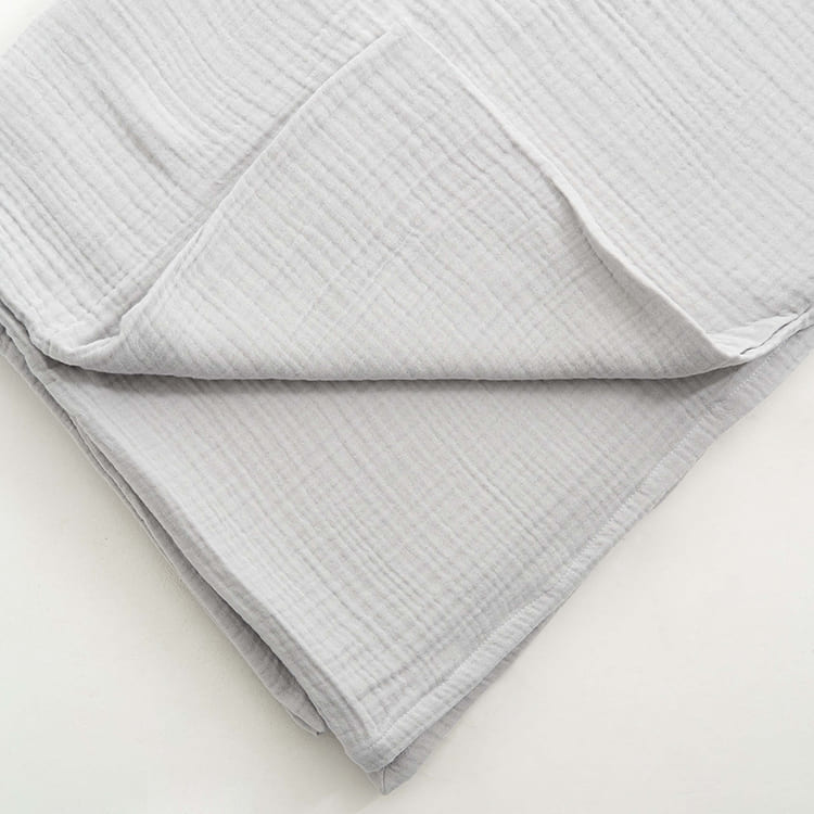 Gray Cotton Muslin Throw Bed Blanket