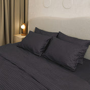 Graphite Premium Stripe Sateen Core Sheet Set