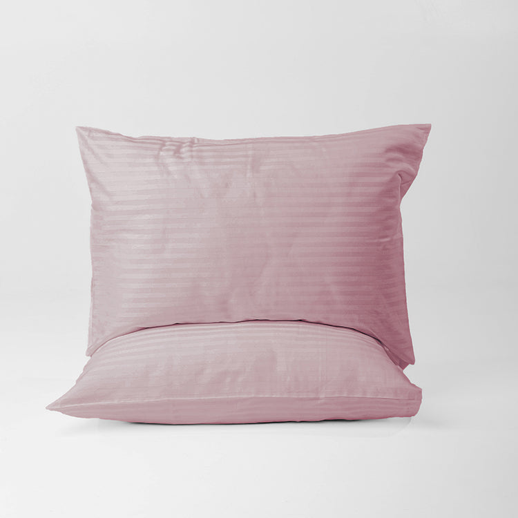 Powder Pink Premium Stripe Sateen Bedding Move-in Bundle