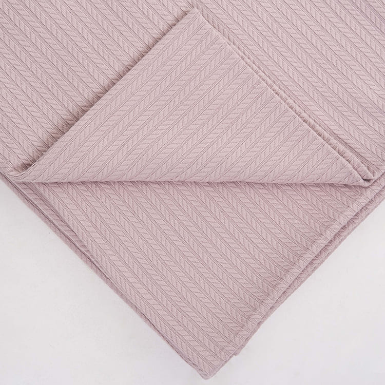 Light Pink Knit Throw Bed Blanket