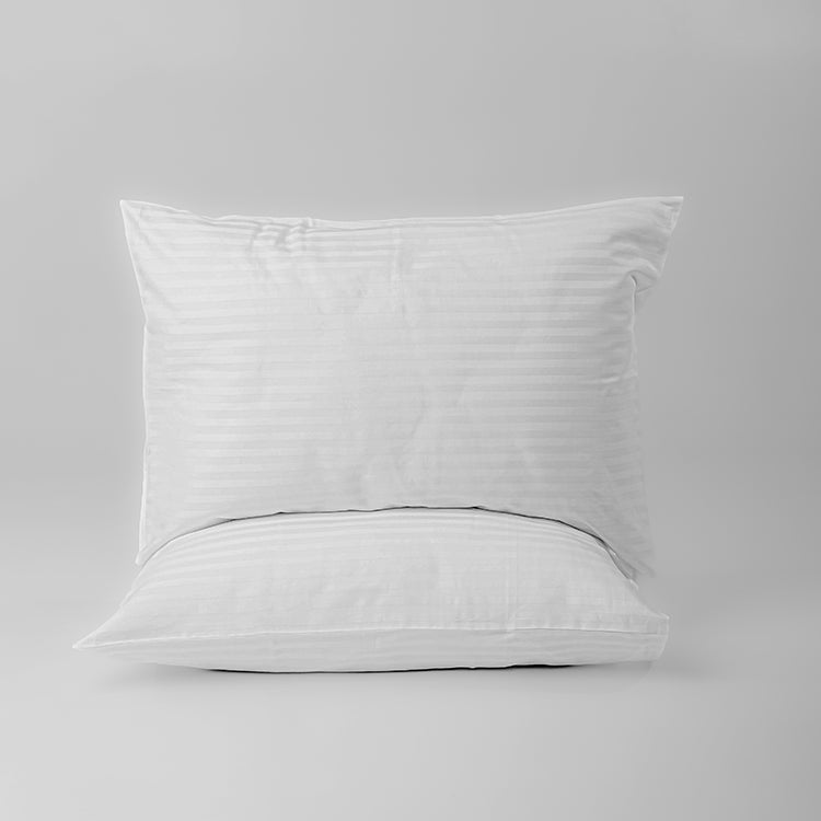 White Premium Stripe Sateen Bedding Move-in Bundle