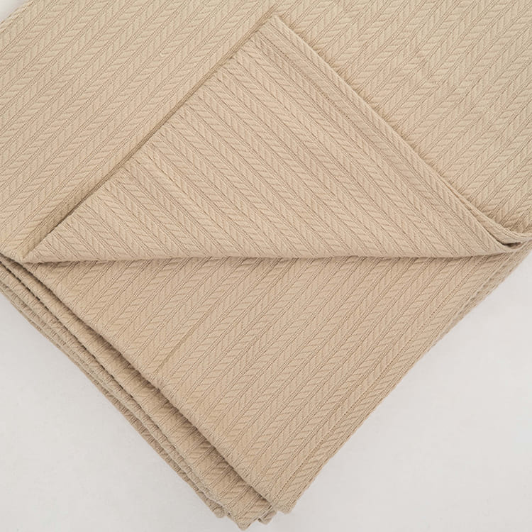 Beige Knit Throw Bed Blanket