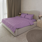 Lilac Premium Stripe Sateen Bedding Set