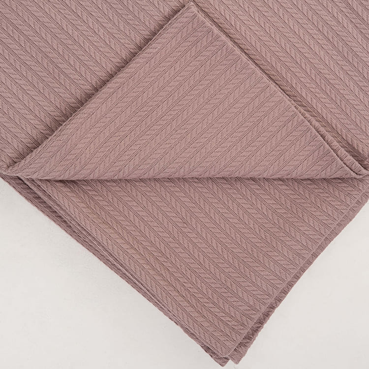 Powder Pink Knit Throw Bed Blanket
