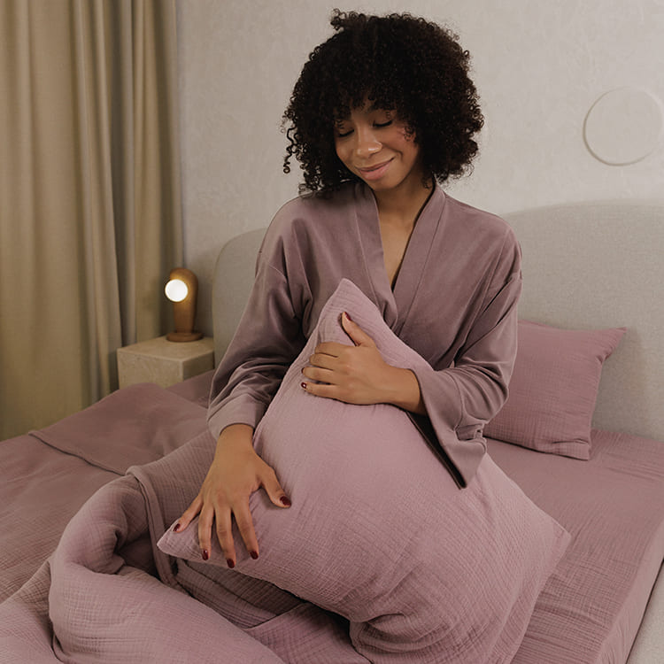Powder Pink Cotton Muslin Pillowcases