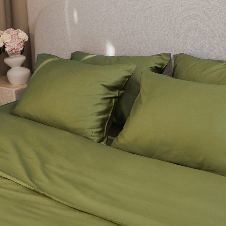 Olive Premium Sateen Pillowcases