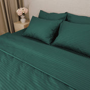 Emerald Premium Stripe Sateen Duvet Set