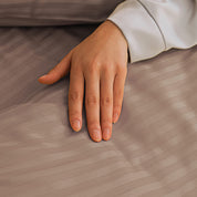 Mocha Premium Stripe Sateen Core Sheet Set