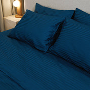 Sapphire Blue Premium Stripe Sateen Duvet Set