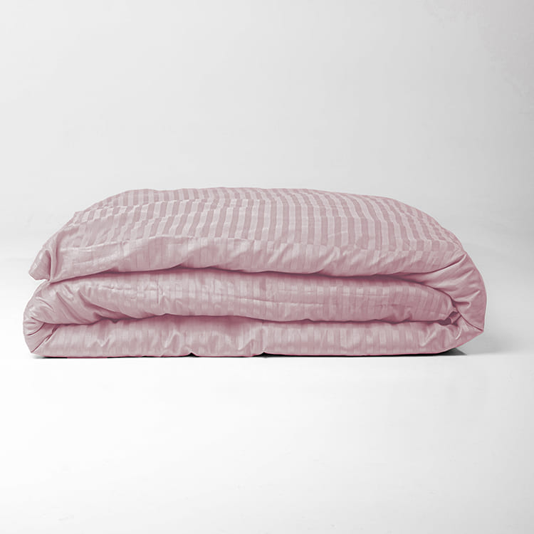 Powder Pink Premium Stripe Sateen Bedding Move-in Bundle